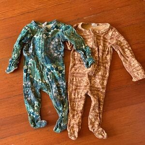 2 Kate Quinn zip up footie pajamas 3-6mo